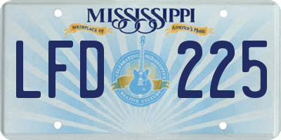 MS license plate LFD225