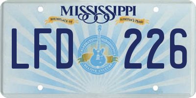 MS license plate LFD226