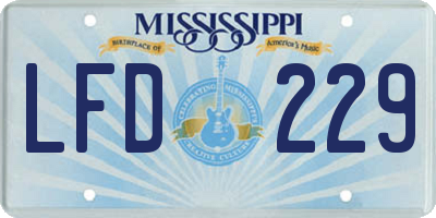 MS license plate LFD229