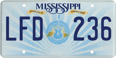 MS license plate LFD236