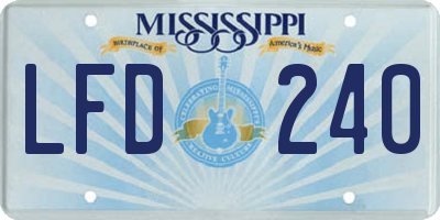 MS license plate LFD240