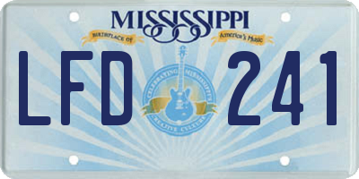 MS license plate LFD241