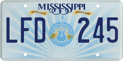 MS license plate LFD245