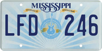 MS license plate LFD246