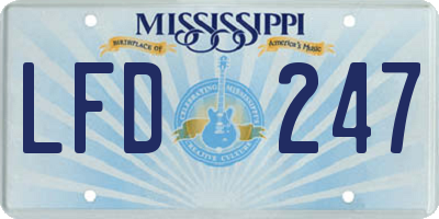 MS license plate LFD247