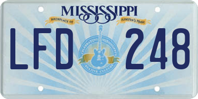 MS license plate LFD248