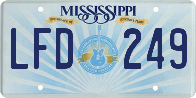 MS license plate LFD249
