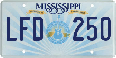 MS license plate LFD250