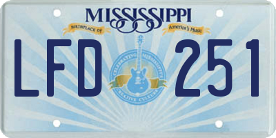 MS license plate LFD251