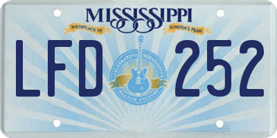 MS license plate LFD252