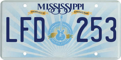 MS license plate LFD253