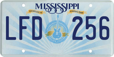 MS license plate LFD256