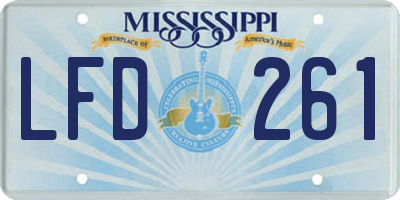 MS license plate LFD261