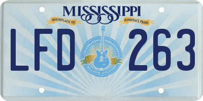 MS license plate LFD263
