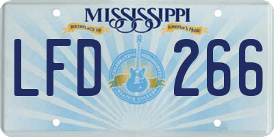 MS license plate LFD266