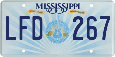 MS license plate LFD267