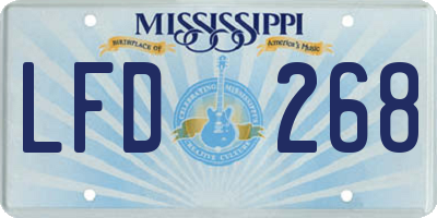 MS license plate LFD268