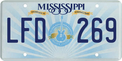 MS license plate LFD269