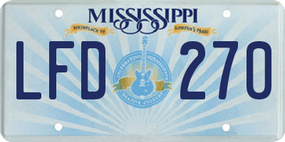 MS license plate LFD270