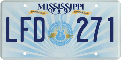 MS license plate LFD271