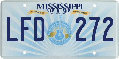 MS license plate LFD272