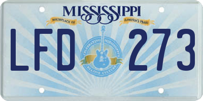 MS license plate LFD273