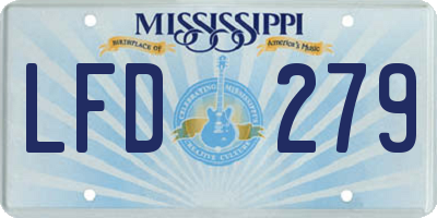 MS license plate LFD279