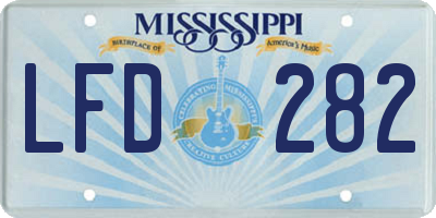 MS license plate LFD282