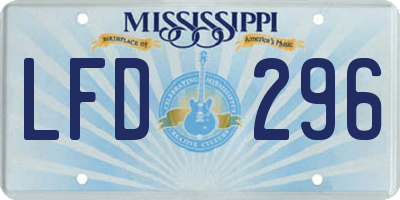 MS license plate LFD296