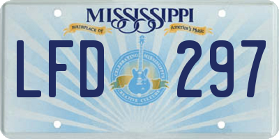 MS license plate LFD297