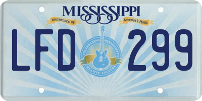 MS license plate LFD299