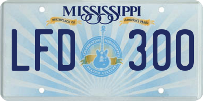 MS license plate LFD300