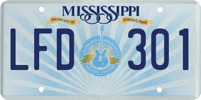 MS license plate LFD301