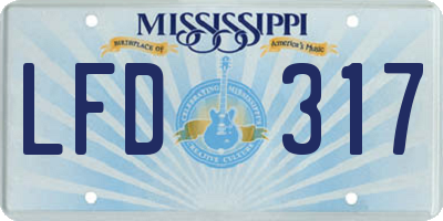 MS license plate LFD317