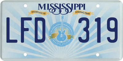 MS license plate LFD319