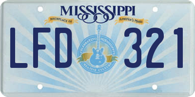 MS license plate LFD321