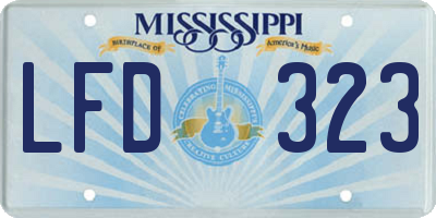 MS license plate LFD323
