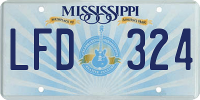 MS license plate LFD324