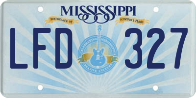 MS license plate LFD327