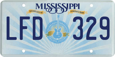 MS license plate LFD329