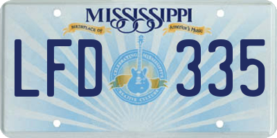 MS license plate LFD335