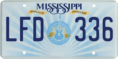 MS license plate LFD336
