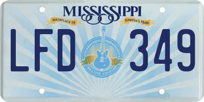 MS license plate LFD349