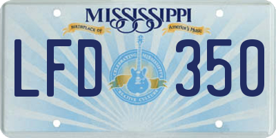 MS license plate LFD350