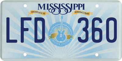 MS license plate LFD360