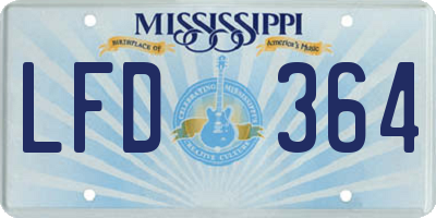 MS license plate LFD364