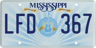 MS license plate LFD367