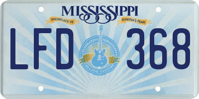MS license plate LFD368