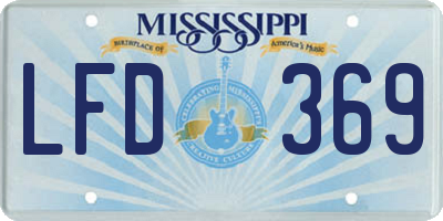 MS license plate LFD369