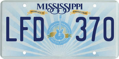 MS license plate LFD370